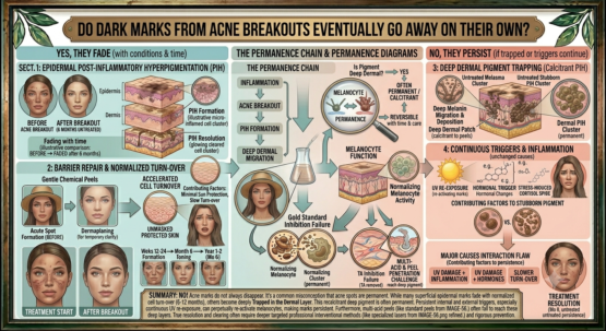 Do Dark Marks From Acne Breakouts Eventually Go Away On Their Own