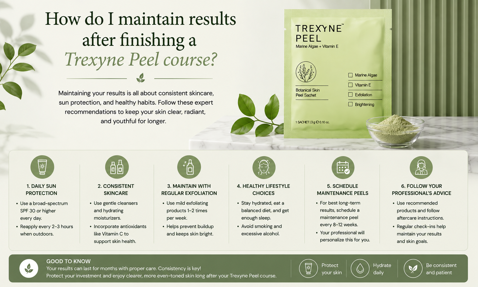 How Do I Maintain Results After Finishing a Trexyne Peel Course