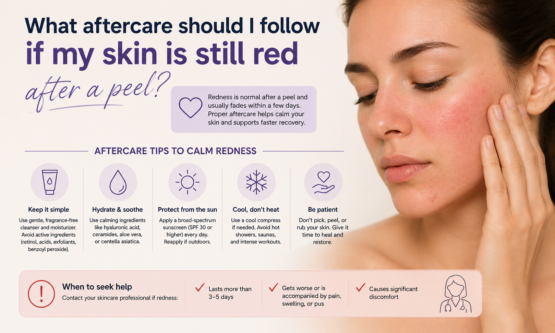 What Aftercare Should I Follow if My Skin Is Still Red After a Peel