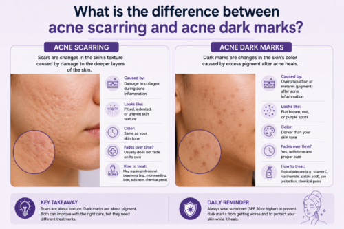 What Is the Difference Between Acne Scarring and Acne Dark Marks
