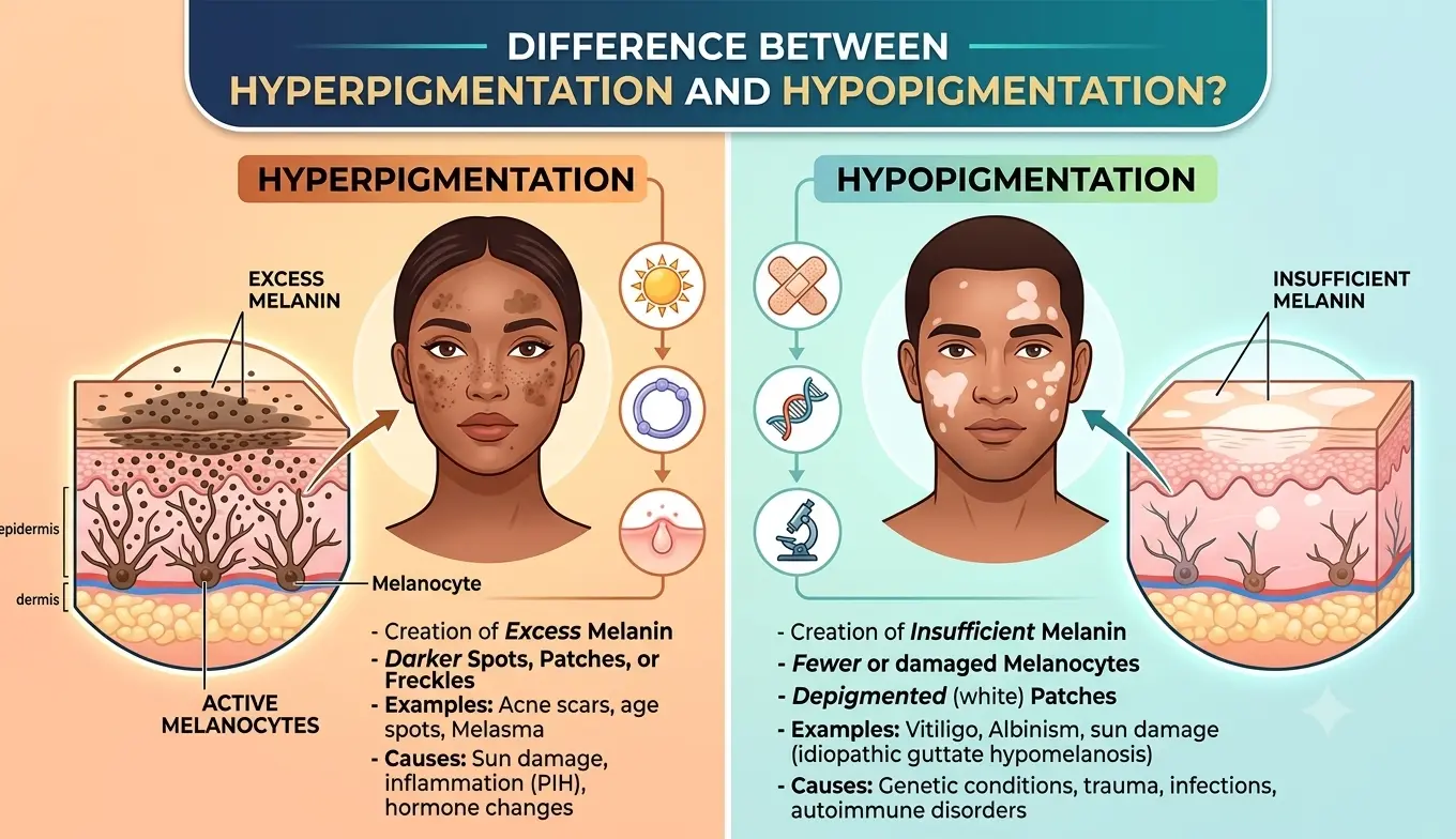 What Is the Difference Between Hyperpigmentation and Hypopigmentation