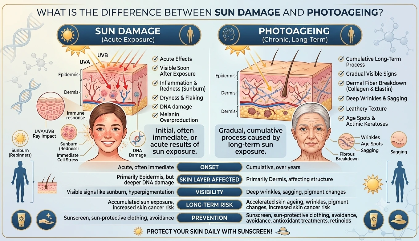 What Is the Difference Between Sun Damage and Photoageing