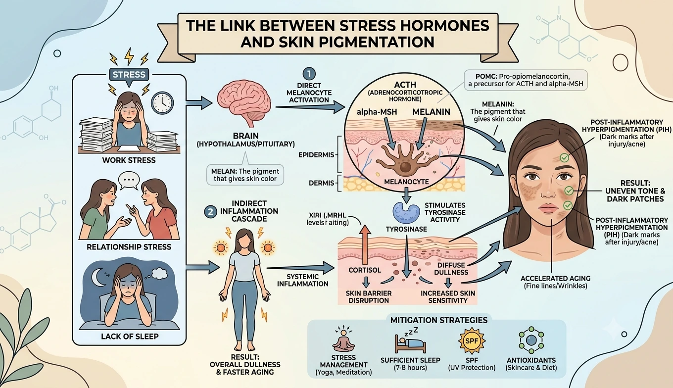 What Is the Link Between Stress Hormones and Skin Pigmentation